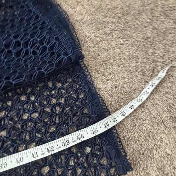 Revolve Bardot Fiona Mesh Dress Navy 6 Cocktail Formal Wedding Guest Trumpet - Picture 7 of 15